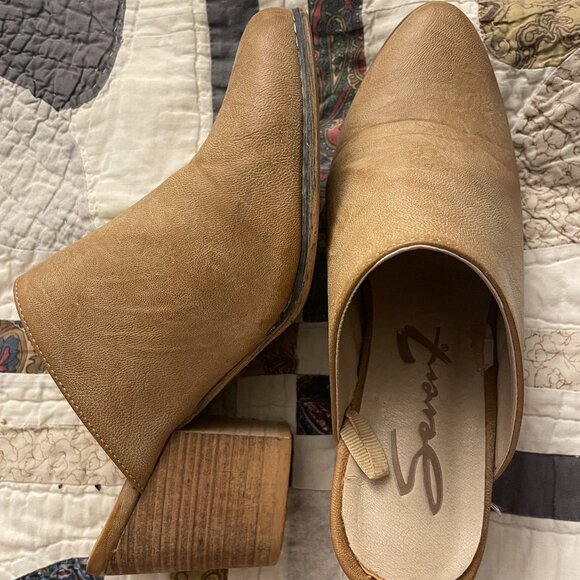 Seven7 Women’s Tan Dandy Mule Block Heel Western Clog - Picture 1 of 3